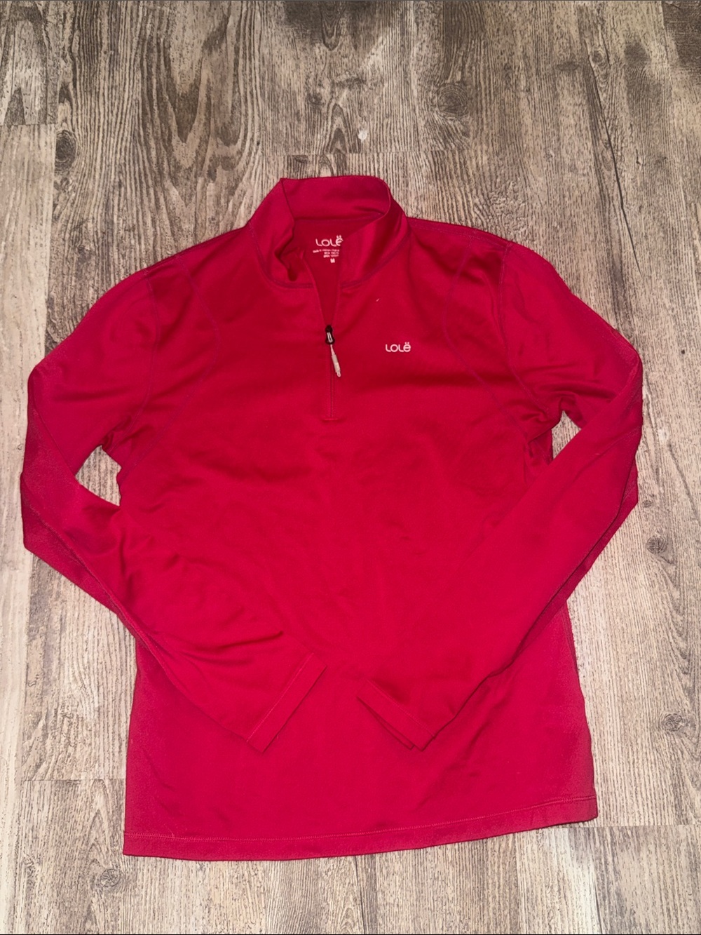 Lole Women's Red Zip-Front Long Sleeve Top